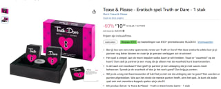 Tease & Please Erotisch spel Truth or Dare voor €10,34 bij Amazo