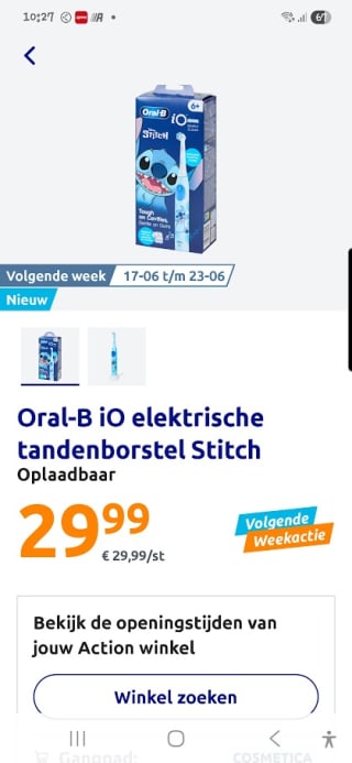 Oral-B iO Kids Disney Stitch 6+ Jaar Elektrische Tandenborstel voor €29,99