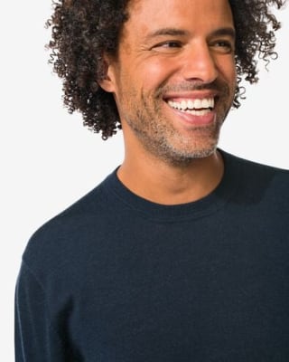 herentrui Nyck merinowol donkerblauw voor €17,99 bij de Hema