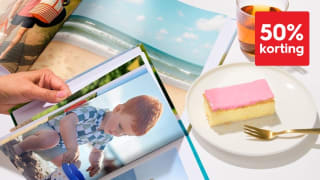 50% korting op alle basis fotoboeken bij HEMA