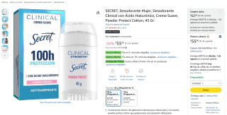 Desodorante SECRET Crema Suave Clínica por $56 | Oferta Amazon
