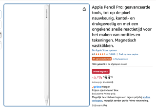 Apple Pencil Pro: voor €93,45 bij Amazon