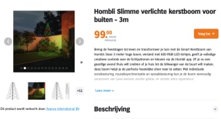 Hombli Slimme verlichte kerstboom voor buiten - 3m voor 99 euro