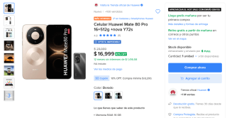 Huawei Mate 80 Pro 512GB + Nova Y72s por $11,474 | Mercado Libre (Santander MSI)