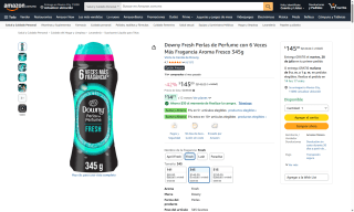 Perlas de Perfume Downy Fresh 345g por $115 | Oferta Amazon