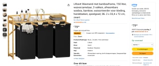 Lifewit Bamboe Wasmand voor €79,99