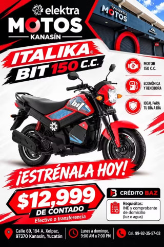 Italika BIT 150 por $12,999 en Elektra