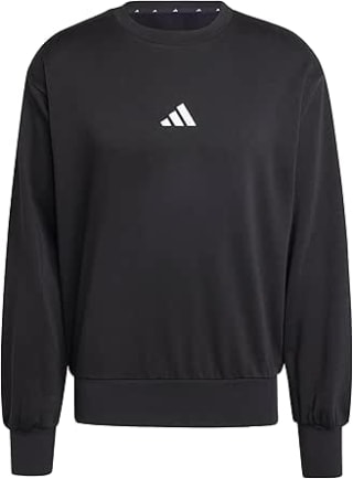 adidas Essentials Feelcozy Fleece Sweatshirt Men’s Black/White – Amazon Deal £12.58