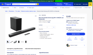 Barra de Sonido Samsung HW-C450/ZX 300W por $1,499 | Coppel