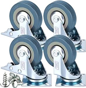 DSL Heavy Duty Braked 50mm Swivel Castor Wheels - Set of 4 - Sold by DSL Daily Suppl