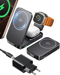 INIU Cargador Inalámbrico 3 en 1, 15W Certificado Qi2 por 20.39€
