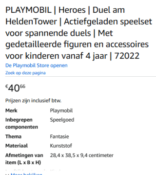 PLAYMOBIL Duel op de heldentoren voor €40,66 bij Amazon