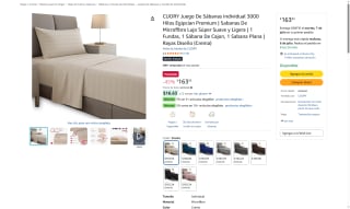 Juego de Sábanas Individual 3000 Hilos por $164 | Oferta Amazon