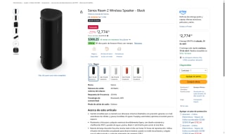 Altavoz Sonos Roam 2 por $2,774 | Oferta Amazon