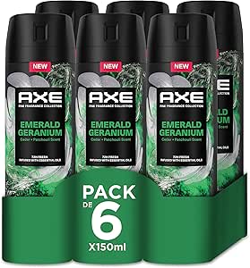 Axe desodorante para hombre Emerald Geranium 6 x 150 ml 21,95€ en amazon