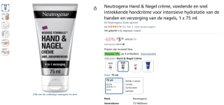 Neutrogena Hand & Nagel crème 75 ml voor €3 bij Amazon