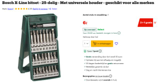 Bosch X-line bitset 25-delig voor €6 bij Bol