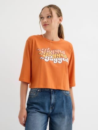 Camiseta Crop para Mujer Tagged por 1.49€