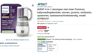Philips Avent 4- in 1 Babyvoedingdsmaker voor €99,99 bij Amazon
