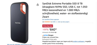 SANDISK Extreme Portable 8 TB voor €840,99 bij Amazon