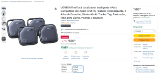 UGREEN FineTrack Localizador Inteligente 4 Pack por $587 en Amazon