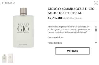 Fragancia Giorgio Armani Acqua DI Gio 300ml por $2,782 | Privalia