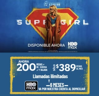 200 megas con HBO Max y Claro video por $389 en Telmex