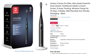 Oclean X Pro Digital Sonische Tandenborstel voor €46,31 bij Amazon