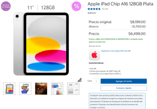 iPad A16 128GB por $5,749 | Costco (TDC Banamex)
