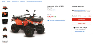 Cuatrimoto Italika ATV200 Naranja por $29,999 en Elektra