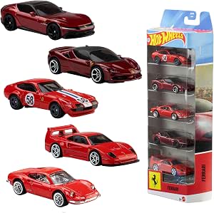 Hot Wheels Pack de 5 Coches Ferrari a Escala 1:64 por 9.99€