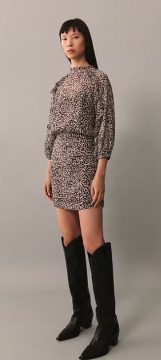 Vestido drapeado estampado leopardo por 6.99€