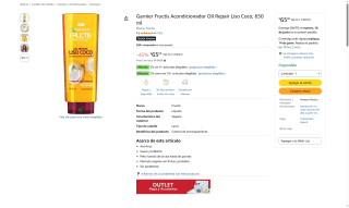 Acondicionador Garnier 650ml por $65 | Descuento Amazon