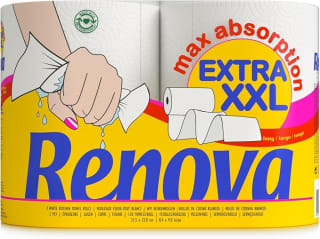Renova Rollos de Cocina Maxi Absorption Extra XXL, 2 rollos Tamaño XXL por 2.78€