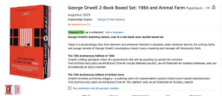 George Orwell 2-Book Boxed Set 1984 and Animal Farm voor €15,99 bij Amazon