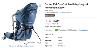 deuter Kid Comfort Pro - Kinderdrager voor €260 bij Amazon