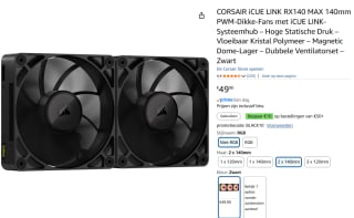 Corsair iCUE LINK RX140 MAX, Dual Pack met System Hub voor €49,90 bij Amazon