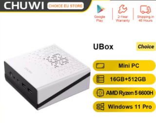 Mini PC CHUWI UBox AMD Ryzen 5 6600H 16 GB DDR5 512 GB SSD Windows 11 Pro por 209,16€