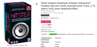 Hitster Original - Nederlandstalig voor €16,99 bij Amazon