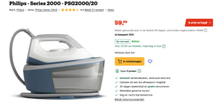 Philips Stoomstrijkijzer 2000 series PSG2000 voor €59,99 bij Bol