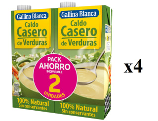 4 x 2 Unidades de 1L de Caldo casero verduras 100% GALLINA BLANCA por 9.81€