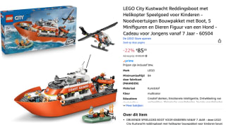 LEGO City kustwacht reddingsboot met helikopter voor €85,55 bij Amazon