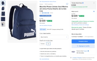 Mochila Azul Puma por $375 | Oferta Mercado Libre