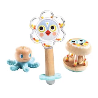 Djeco Baby Cadeausetje met Bijting en 2 Rammelaars voor €10 bij Lobbes