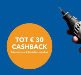 Tot €30 cashback op geselecteerd assortiment Dremel gereedschap