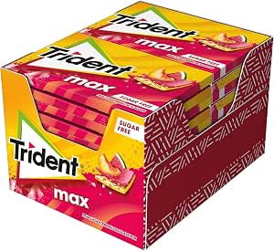 Pack de 12 uds de TRIDENT Max Chicles Sabor Melocotón y Sandía Sin Azúcar por 5.49€