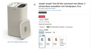 Joseph Joseph Tota Wasmand - 2 Compartimenten voor €77,27 bij Amazon