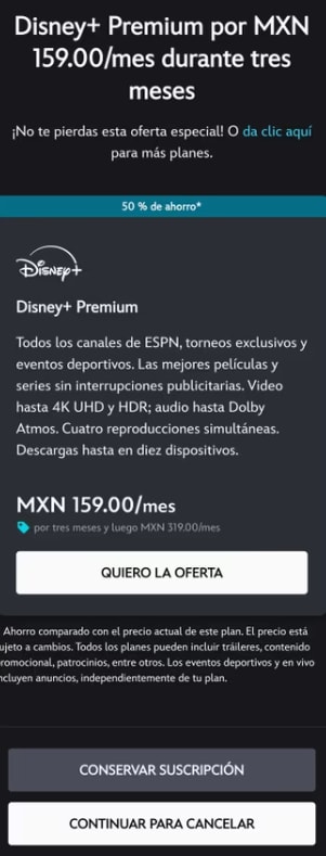 Disney+ Premium por $159 por 3 Meses | Usuarios Seleccionados