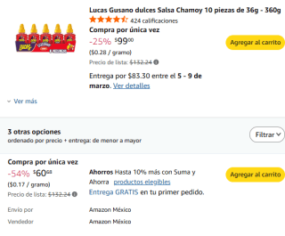 El Lucas Gusano Dulces Salsa Chamoy 10U por $60 | Amazon