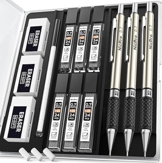 Nicpro 0.7mm 3 Art Mechanical Pencil Set in Storage Case, for £7.49